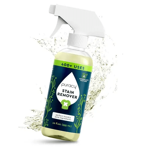 Puracy Stain Remover Spray, Natural Travel and Laundry Stain Cleaner for Clothes, Baby & Kids Stains, Oil & Fabric Spot Cleaner (Unscented, 12 oz)