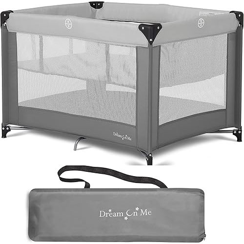 Zazzy Portable Playard with Bassinet in Black, Lightweight Packable and Easy Setup Baby Playard with Mattress and Travel Bag