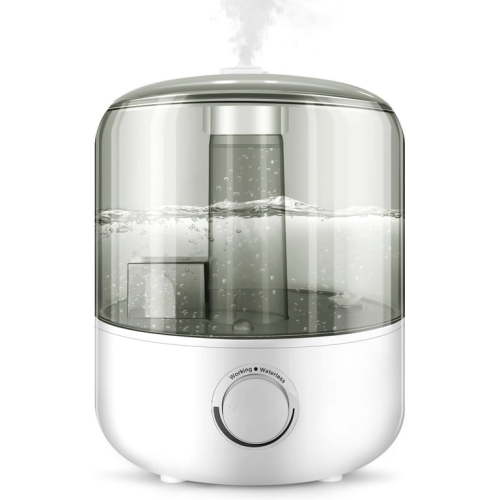 Qunler Humidifiers for Bedroom, Ultra Quiet Cool Mist Humidifier for Baby, Ultrasonic Air Humidifier with Auto Shut off, Adjustable 360° Rotation Nozzles, White
