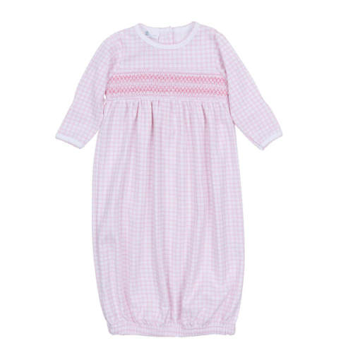 Peek-A-Boo Wishes Smocked Gown - Pink