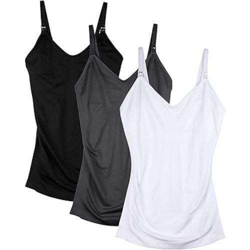 Womens Maternity Nursing Tank Cami for Breastfeeding with Adjustable Straps