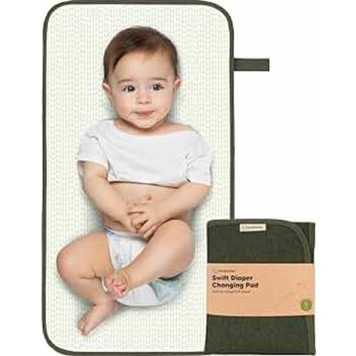 Portable Diaper Changing Pad - Waterproof Foldable Baby Changing Mat - Travel Diaper Change Mat - Lightweight Changing Pads for Baby - Baby Changer - Machine Washable (Dark Olive)