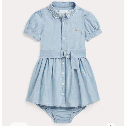 Belted Chambray Shirtdress & Bloomer
