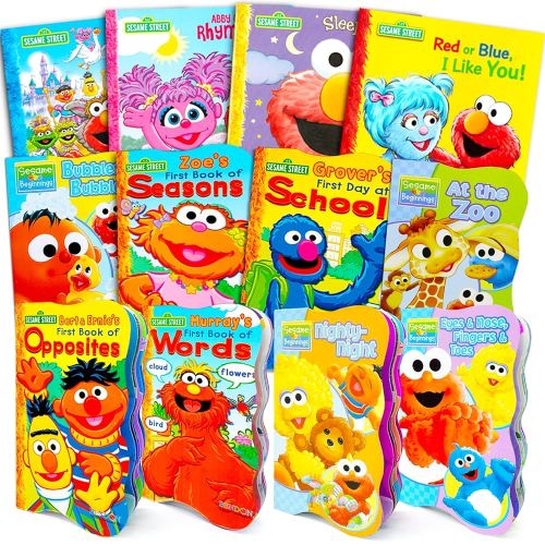 Sesame Street Board Books Ultimate Bundle Set for Kids, Toddlers - Pack of 12 Sesame Street Early Reader Board Books | Early Learning Books for Babies