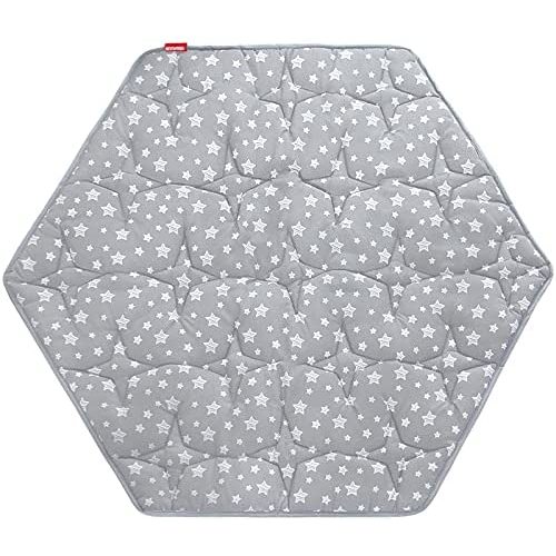 Hexagon Playpen Mat, for Regalo Play Yard 6 Panel Playpen Mattress Non Slip Kids Tent Mat - Gray with Star