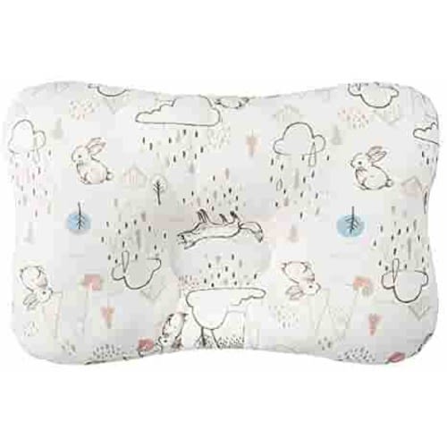 Baby Pillow for Newborn Breathable 3D Air Mesh 100% Natural Organic Bamboo Cotton, Protection for Flat Head Syndrome Bamboo Bunny
