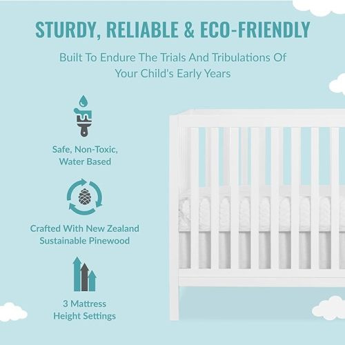 Dream On Me Synergy 5-In-1 Convertible Crib In White, Greenguard Gold Certified - 1 Count (Pack of 1)