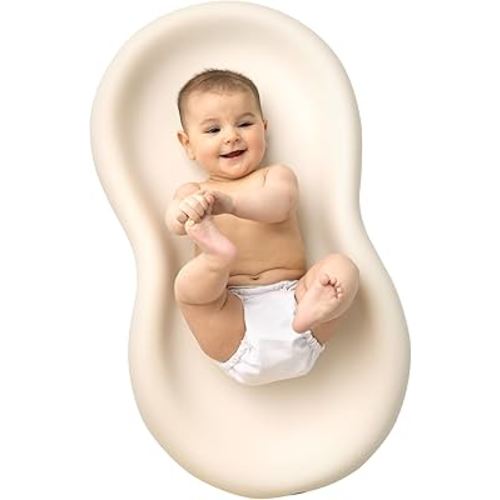 Keekaroo Peanut Changer Baby Vanilla– The Original Made in USA Easy-to-Clean Changing pad and The only Shell Over Foam, Fully Water Repellant