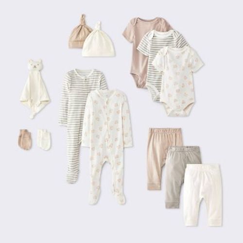 Baby 13pc Baby Bundle Gift Sets - Cloud Island™ Gray/Taupe/Cream 0-3M