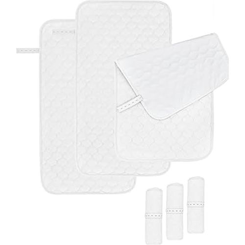 Baby Changing Table Diaper Changing Pad Liner Non-Slip, Waterproof Terry Mat, Quilted Absorbent Bassinet Liners Washable, 3 Pack