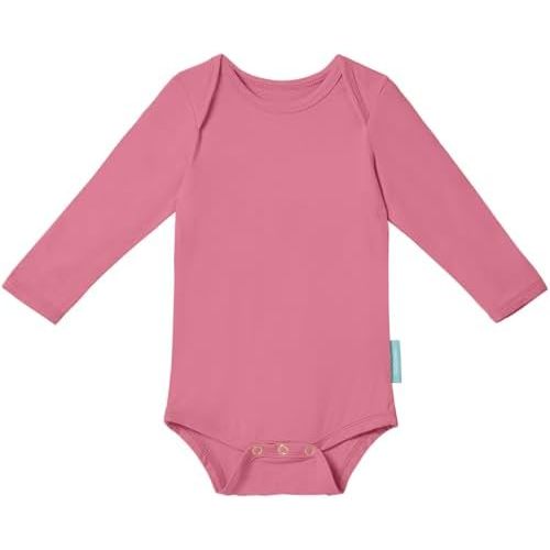 Supersoft Long Sleeve Baby Bodysuits, Premium Bamboo Rayon Bodysuit Unisex Boy Girl 0-3-6-9-18-24 months, 6-pack
