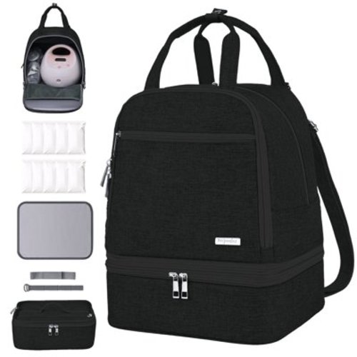 Breast Pump Bag, Spectra Pump Backpack with Pockets for Working Mom, Compatible with Spectra S1, S2, Black