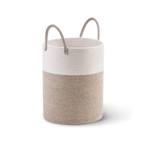 Large Laundry Hamper (15" x 19.7") - 2 Tone Tan