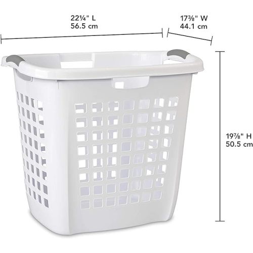 STERILITE 12258004 19-7/8"WHT Carry Hamper, White