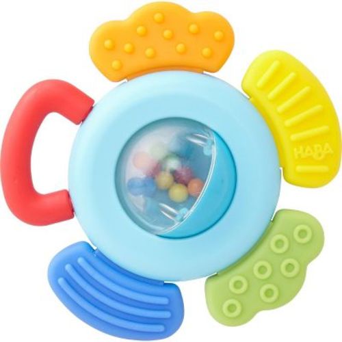 HABA Blossom Ratttle and Silicone Teethers for Babies 6-18 Months - Silicone Teether Ring and Grasping Toy for Safe Sensory Development