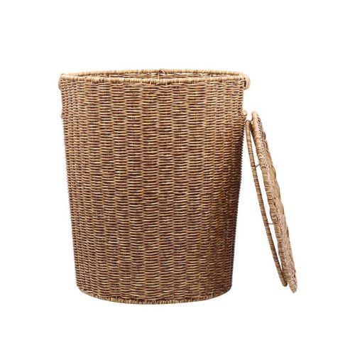 Sugift Rattan Laundry Hamper With Liner, Honey-brown