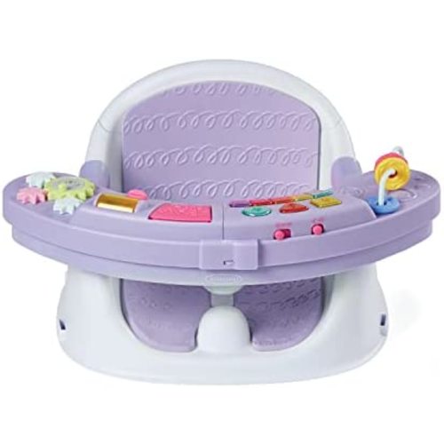 Infantino Music & Lights 3-in-1 Discovery Seat and Booster for girls - Convertible booster, infant activity seat and feeding chair with electronic piano for sensory exploration for babies and toddlers