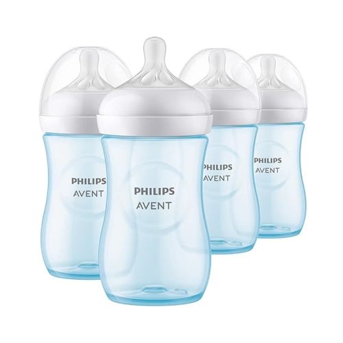 Philips Avent Natural Baby Bottle with Natural Response Nipple, Blue, 9oz, 4pk, SCY903/24 - 4 Pack