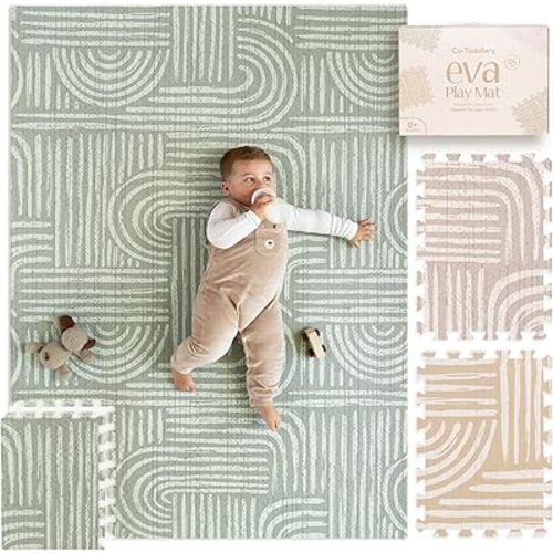 Baby Play Mat – Premium Foam Playmat for Babies & Toddlers, 67" x 48", Neutral Modern Look, Easy-Clean & Non-Toxic, Decor-Friendly Baby Floor Play Mat for Any Room – Co-Toddlery