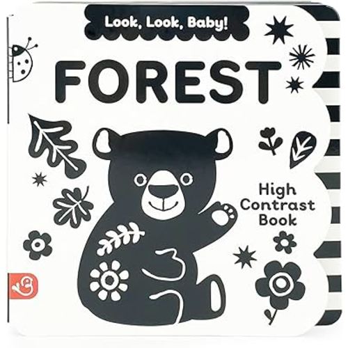 Look, Look, Baby! Forest: Black and White High Contrast Tummy Time Book for Newborns