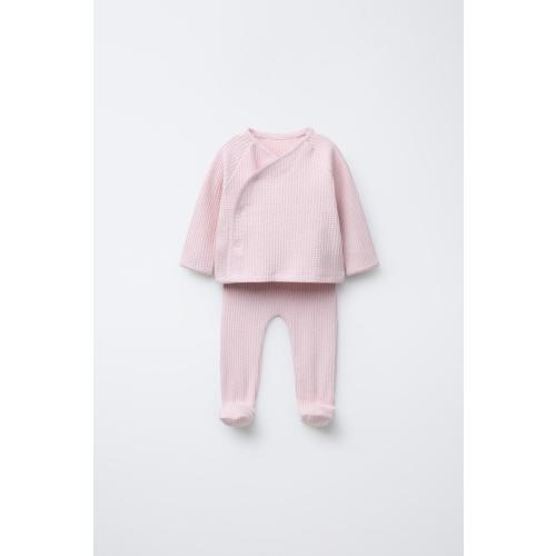 TEXTURED SWEATER AND LEGGINGS SET - Pink | ZARA United States
