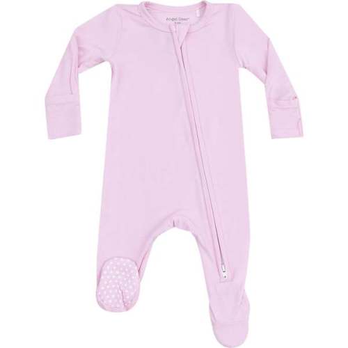 2 Way Zipper Footie, Solid Nosegay Pink - Angel Dear | Maisonette