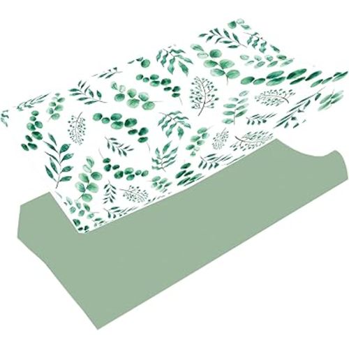 2Packs Baby Changing Pad Cover, Ultra Soft Stretchy Diaper Changing Table Pad Cover for Girls Boys, Cotton Breathable Nursery Changing Table Sheets Fit 32"/34"x16"Pad (2Green)