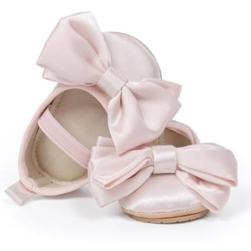 Meckior Infant Baby Girls Boys Handmade Princess Flats Toddler First Walkers Soft PU Leather Non-Slip Crib Wedding Dress Shoes