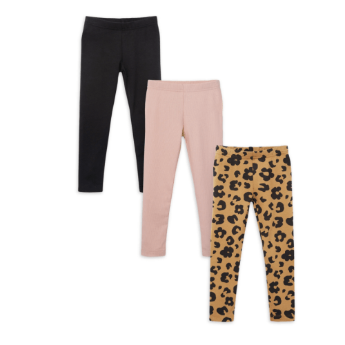 Little Star Organic 3 Pk Toddler Girls Leggings Size 12M-5T