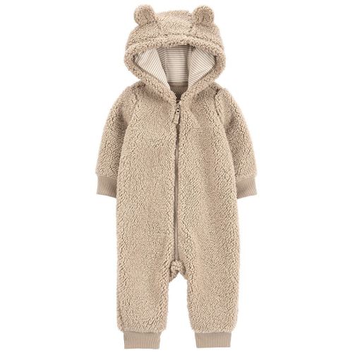 Baby Boy Carter's Teddy Fleece Bear Zip-Up Bodysuit
