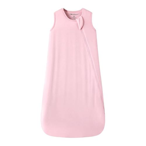 Mosebears Unisex Baby Sleep Sack 1.0 TOG, Supersoft Rayon Made from Bamboo Wearable Blanket with 2-Way Zipper (Blush,18-36 Months)