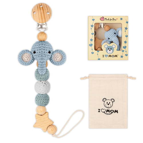 Cute Animal Pacifier Holder Clip for Boys and Girls, Most Pacifiers, Baby Teethers, Baby Shower and Baby Essentials