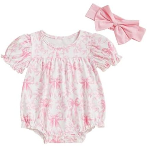 woshilaocai Baby Girls Spring Summer Clothes Newborn Smocked Romper Bubble Vintage Bodysuit Outfit