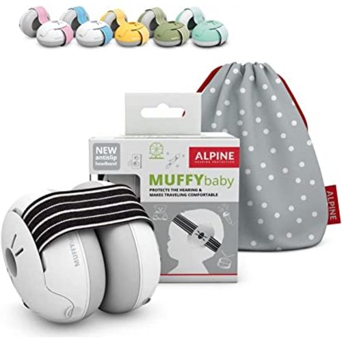 Alpine Muffy Baby Ear Protection for Babies and Toddlers up to 36 Months - CE & ANSI Certified - Noise Reduction Earmuffs - Comfortable Baby Headphones Against Hearing Damage & Improves Sleep - Black