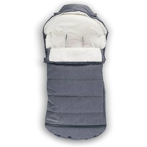 UPPAbaby CozyGanoosh 2-in-1 Seasonal Footmuff - Easily Attaches to UPPAbaby Strollers + RumbleSeat – Versatile, Ultra-Plush Zip-Out Liner for Cold Weather - Julian (Dusty Blue)