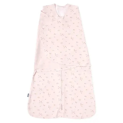 HALO 100% Cotton Sleepsack Swaddle, 3-Way Adjustable Wearable Blanket, TOG 1.5, Pink Floral, Newborn, 0-3 Months