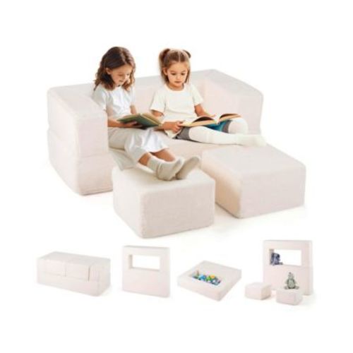 Modular Kids Sofa Children's Couch/High Chair with Armrests Washable Cover