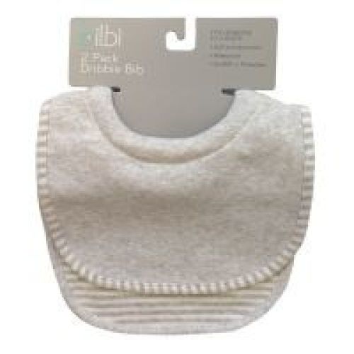 Bilbi Dribble Bib - Melange Grey - 2 Pack | Cloth | Baby Bunting AU