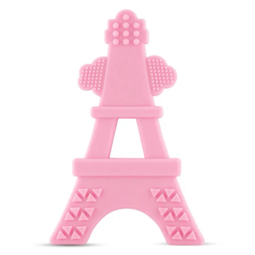 Tower Teether - Infant Teething Toy - Made in USA of 100% Silicone