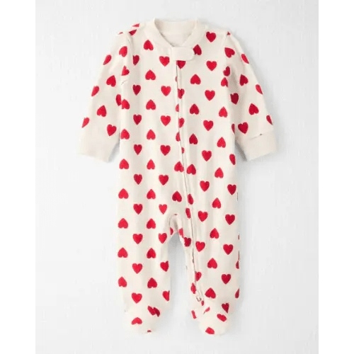 Baby Organic Cotton Sleep & Play Pajamas in Forever Hearts Print - Little Planet | Carter's