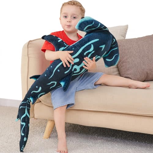 Beeyybuy 40 inch Hammerhead Shark Stuffed Animal Shark Plush Giant Stuffed Animal Shark Plush Toy Hammerhead Shark Plush Large