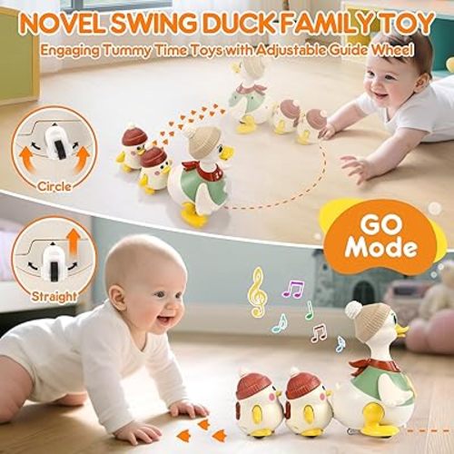 LUDILO Infant Baby Toys 6-12 Months: Musical Crawling Duck Toy Must Have 6 7 8 9 10 12 18 Month Old Baby Toy 6-12-18 Month Newborn Tummy Time Toys for 1 Year Old Boy Girl Gifts Stocking Stuffers