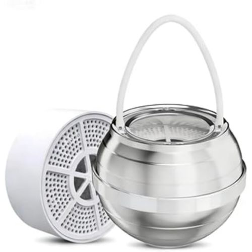 Bath Filter for Tub - Bathtub Water Filter for Softer Skin & Hair, 8 Stages Hotel Grade Filtration Bath Water Filter,2,500 Gal of Filtration, BPA Free, Easy to Install（Silver）