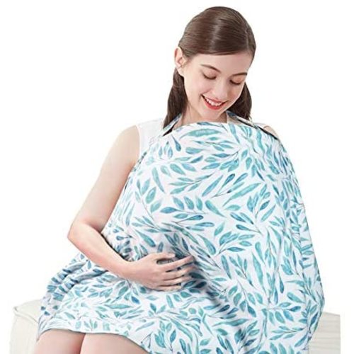 Yoofoss Nursing Cover for Breastfeeding, Soft Breastfeeding Cover for Infants Babies Nursing Apron Cover with Warm Bamboo Fiber Liner for Mother Autumn Winter Breastfeeding (Blue)