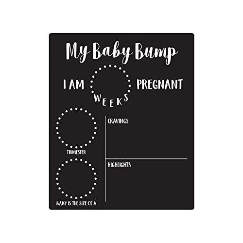 My Baby Bump Pregnancy Timeline Dry Erase Sign / 10" x 12" Black Dry Erase Style Mother Baby Size Tracking Sign/Monthly Milestone New Mom Photo Prop/Made in The USA