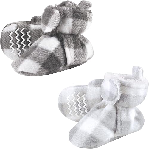 Hudson Baby Unisex Baby Animal Fleece Booties 2-Pack