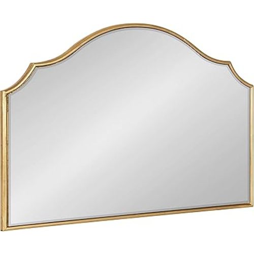 Kate and Laurel Leanna Glam Horizontal Wall Mirror, 18 x 24, Gold, Sophisticated Large Mirror for Wall