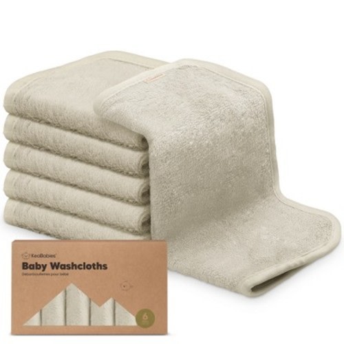 6pk Deluxe Baby Washcloths, Soft Baby Wash Cloth, Baby Bath Towel, Face Cloths, Color: Stone
