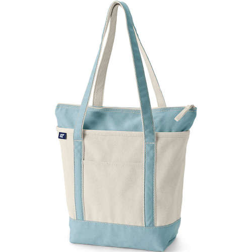 Medium Natural 5 Pocket Open Top Canvas Tote Bag | Lands' End