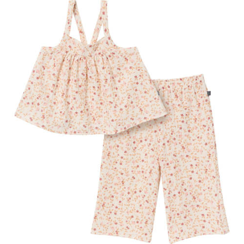 2-Piece Infant Toddler Girls Beige Vine Floral Cropped Pants Set – Gerber Childrenswear